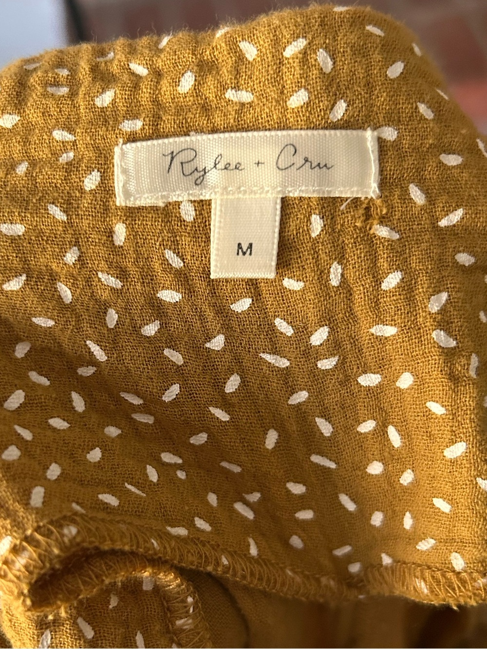 Rylee + Cru Bridgette Jumpsuit in Saffron Yellow Seeds Sz M - Picture 7 of 7